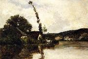 Charles-Francois Daubigny River Landscape Germany oil painting reproduction